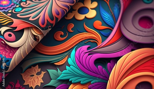 Febric print designs, Febric patterns, Fabric design .Generative AI.
