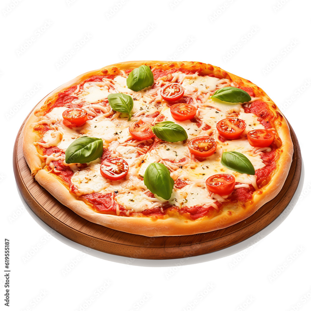 pizza margherita isolated on a transparent background (Generative AI) pizza margherita isolated on a transparent background (Generative AI)