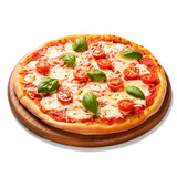 pizza margherita isolated on a transparent background (Generative AI)