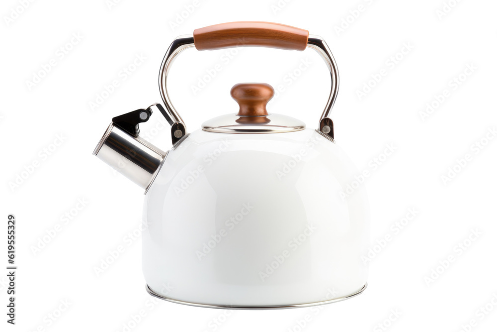 kitchen Tea kettle on transparent background (PNG). Generative AI.
