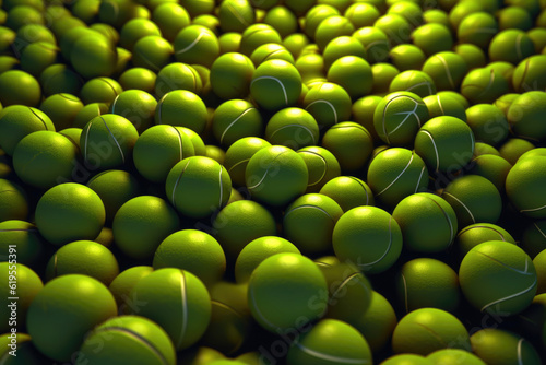 Dynamic Sports Sphere. Tennis Ball. Generative AI © Andrii 