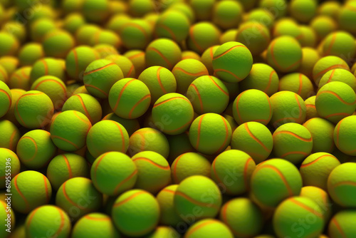 Tennis Ball Design. Sporting Elements. Generative AI © Andrii 