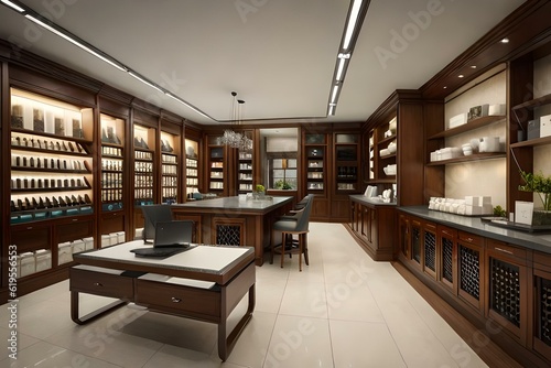 most beautiful interior design of kitchen and medical store Generative Ai © Eun Woo Ai