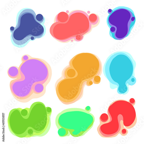 set of colorful bubbles