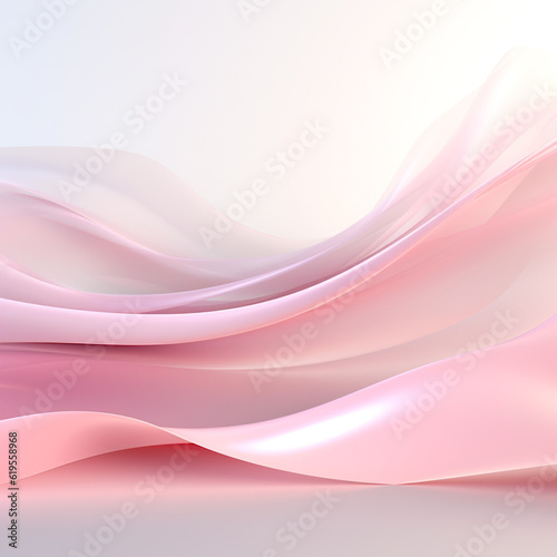 delicate pink background with a wavy surface with minimalistic lines abstraction, Al Generation