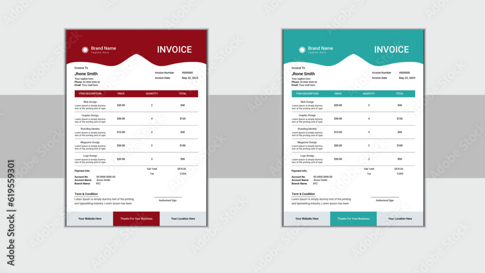 Invoice template for business 