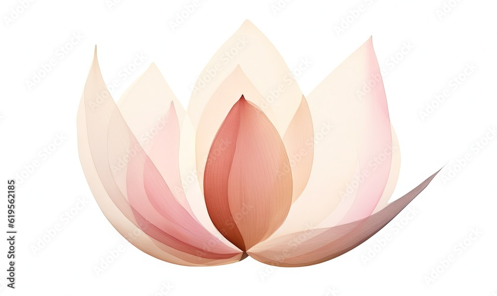 a pink flower with a white background is featured in this image.  generative ai