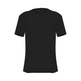 T-shirt mockup in black colors. Mockup of realistic shirt with short sleeves. Blank t-shirt template with empty space for design.