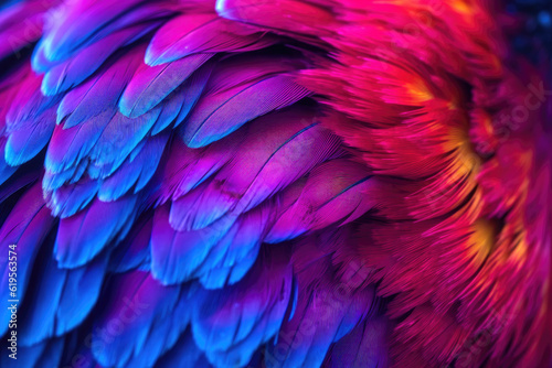 A Detailed Capture of Macaw Feathers. Generative AI © AIproduction