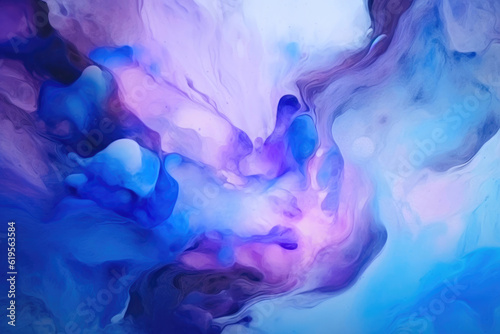 Liquid Paints in Harmonious Hues. Generative AI © AIproduction