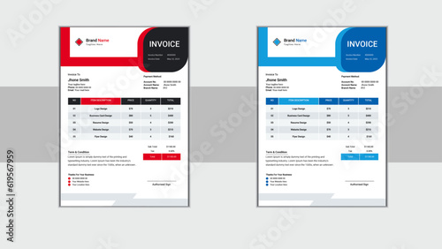 Invoice design template for business 