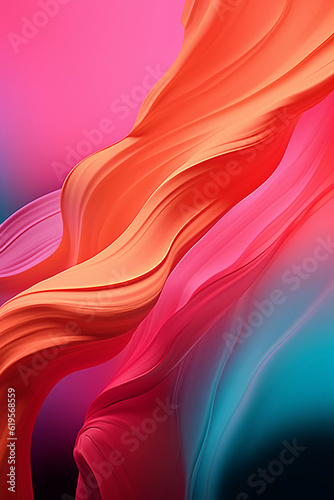 Flowing Colors: Beautiful Abstract Background with Fluid, Gradient, and Line Design, AI Generated