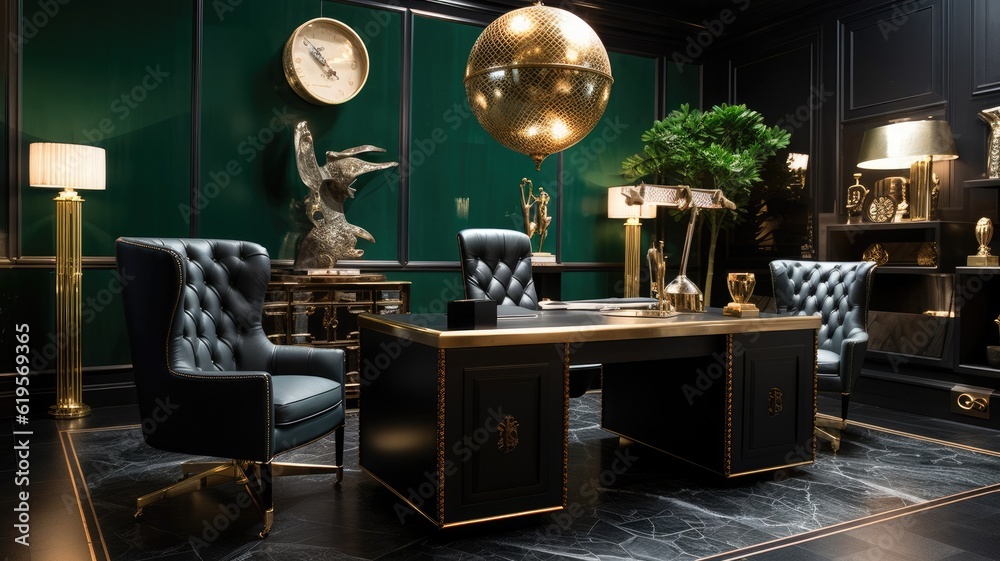 Inspiring office interior design Art Deco style Executive office ...
