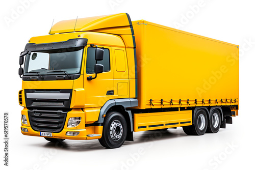 Truck with container on a white background