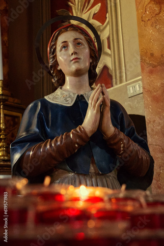 A religious statue in the church of Soncino. photo