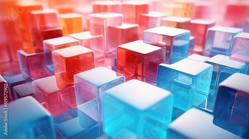 multicolored translucent cubes