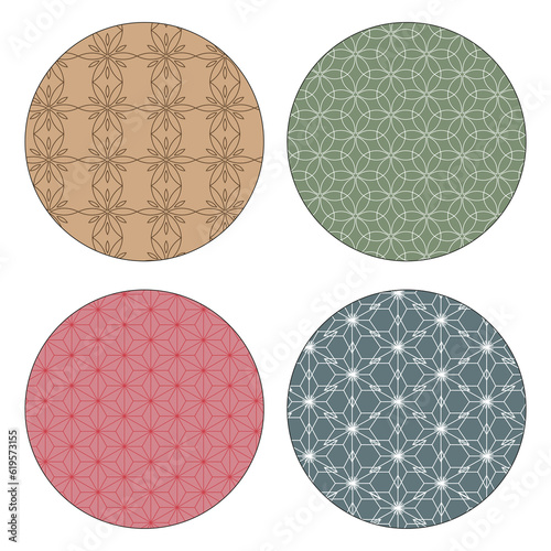 Old japanese vectorized patterns