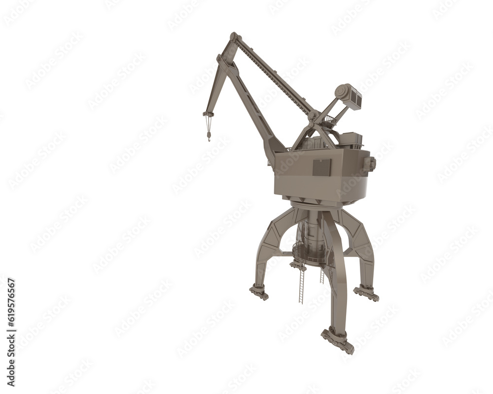 Crane isolated on transparent background. 3d rendering - illustration Crane isolated on transparent background. 3d rendering - illustration