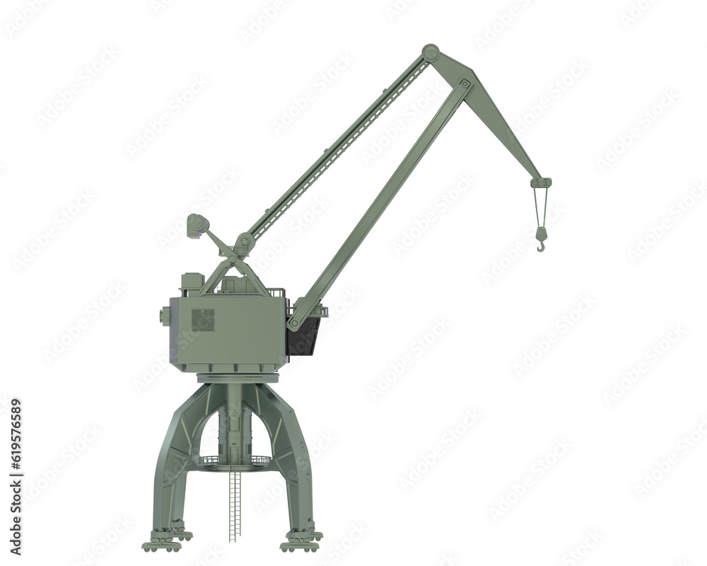 Crane isolated on transparent background. 3d rendering - illustration Crane isolated on transparent background. 3d rendering - illustration
