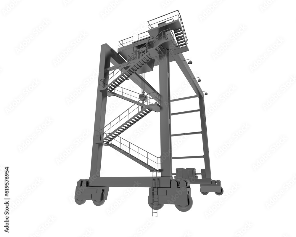 Crane isolated on transparent background. 3d rendering - illustration Crane isolated on transparent background. 3d rendering - illustration