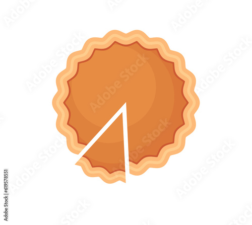 Thanksgiving Day traditional pumpkin pie. Web site page and mobile app design vector element.