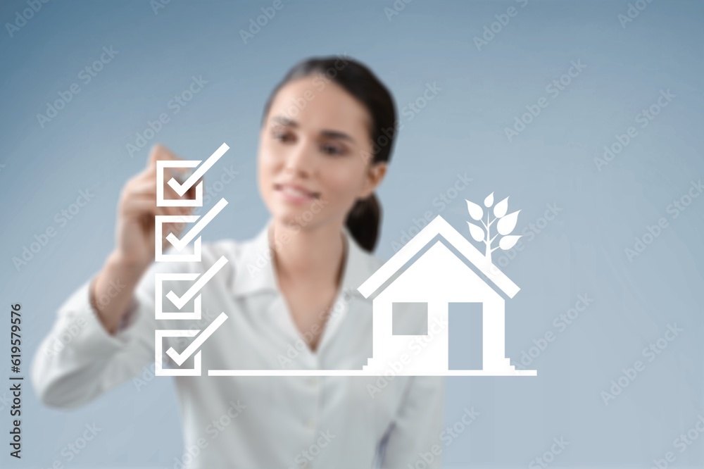 Checklist concept. Real estate. Business,an with Check mark Checklist concept. Real estate. Business,an with Check mark