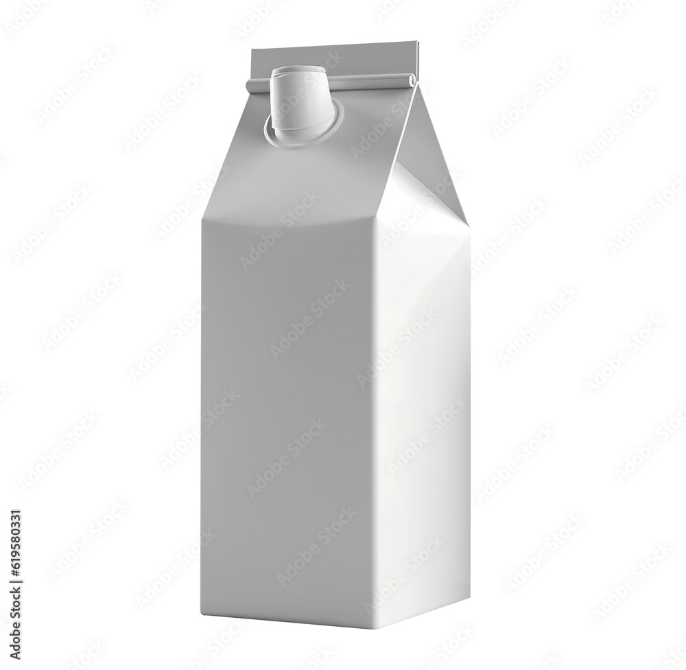Milk packaging for mockup on transparent background. Generative AI. Milk packaging for mockup on transparent background. Generative AI.