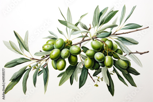 Watercolor olives illustration