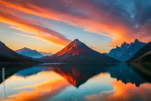 sunset over the mountains generated ai © AD Collections