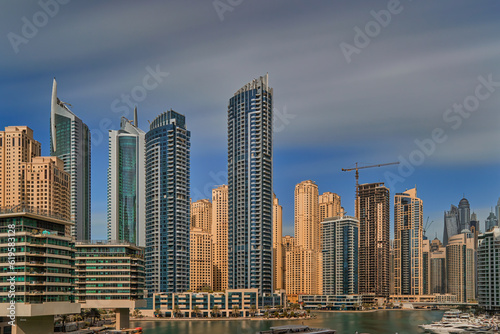 United Arab Emirates, Dubai Marina skyline cityscape from the bay. © Tetlak