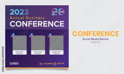Vector elegant modern conference banner template
