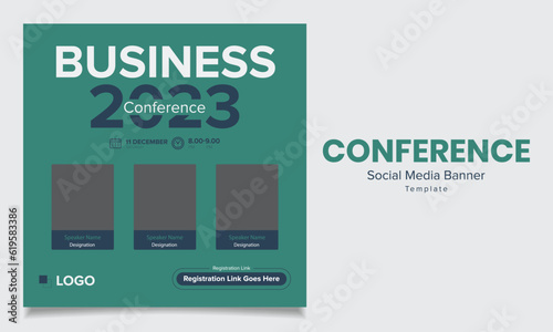 Vector elegant modern conference banner template
