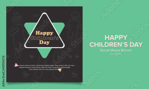 Children's day vector design template