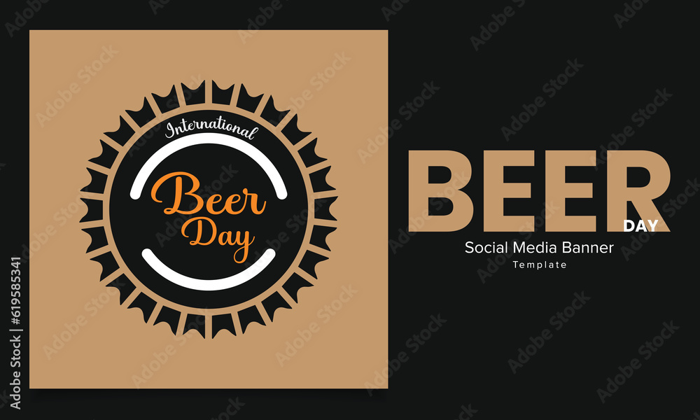 Vector international beer day illustration
