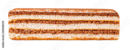 Cake multi-layered chocolate, isolated on transparent background .