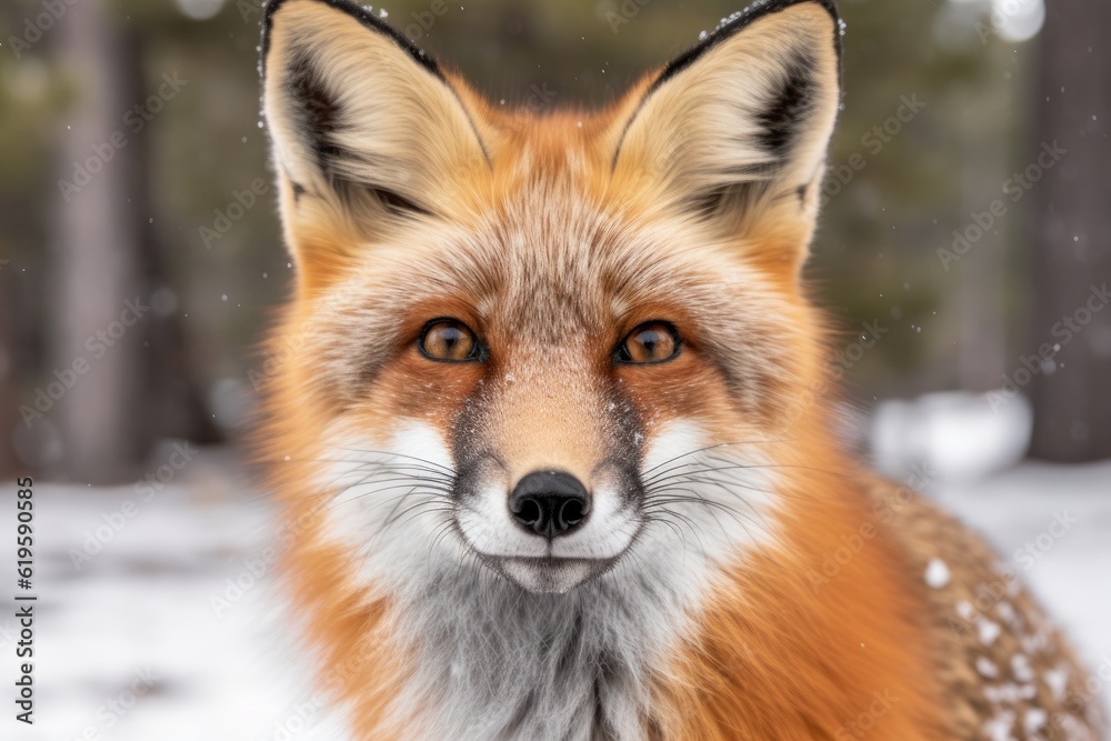 fox in the snow, captured up close fox in the snow, captured up close