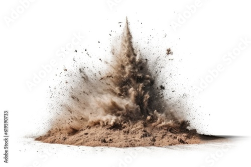 Fotografia dirt explosion with debris flying in all directions