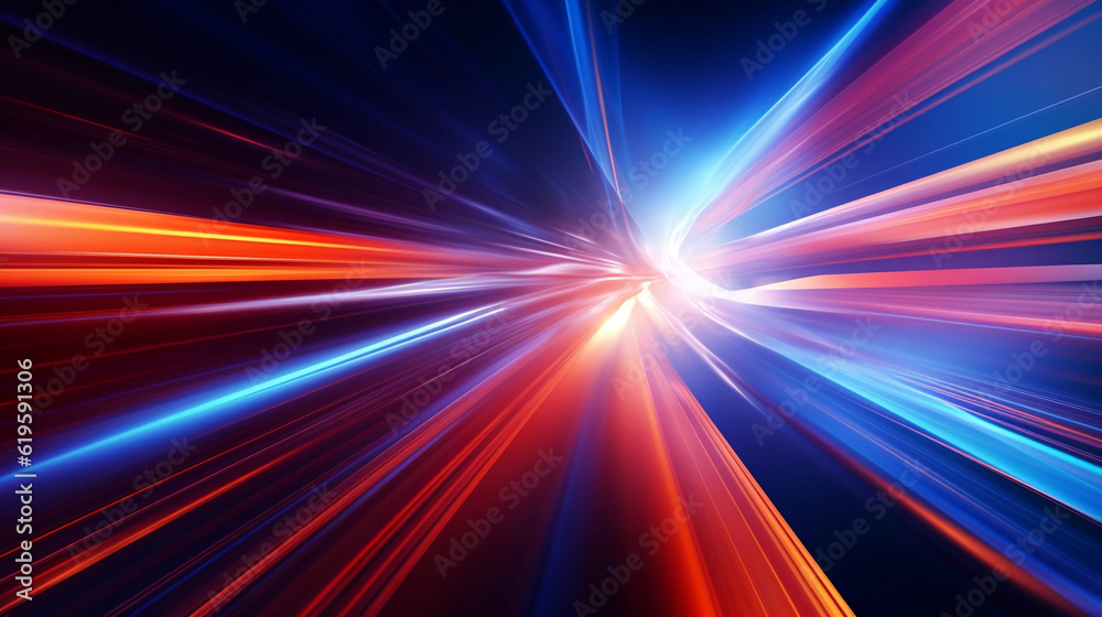 Obraz premium Abstract background with speedy motion blur creating flashy pattern of straight lines