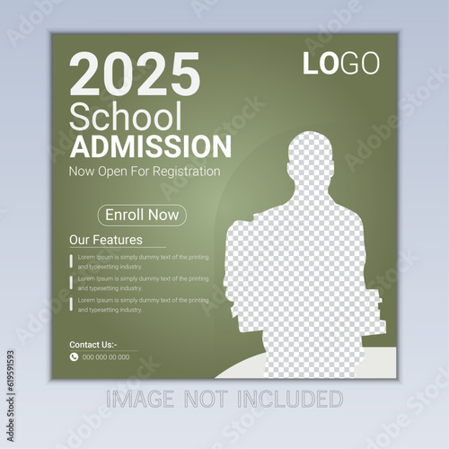 School education admission social media post  template