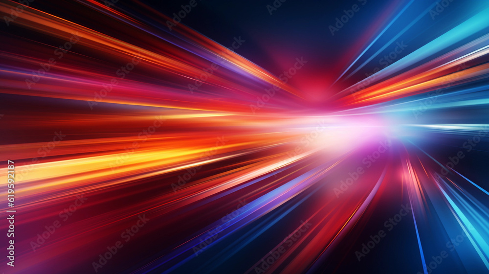 Abstract background with speedy motion blur creating flashy pattern of straight lines