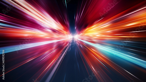 Abstract background with speedy motion blur creating flashy pattern of straight lines