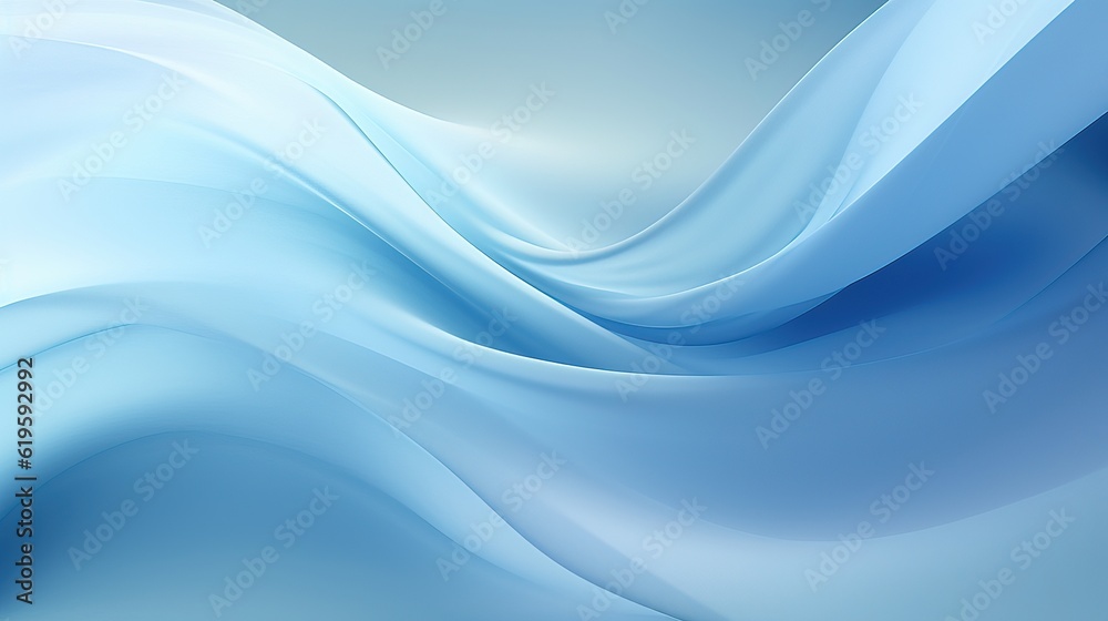 Soft Blue Light Silk Waves background. Abstract soft color design surface with wavy borders and curves. Generative AI. Soft Blue Light Silk Waves background. Abstract soft color design surface with wavy borders and curves. Generative AI.