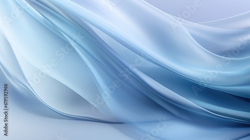 Soft Blue Light Silk Waves background. Abstract soft color design surface with wavy borders and curves. Generative AI.