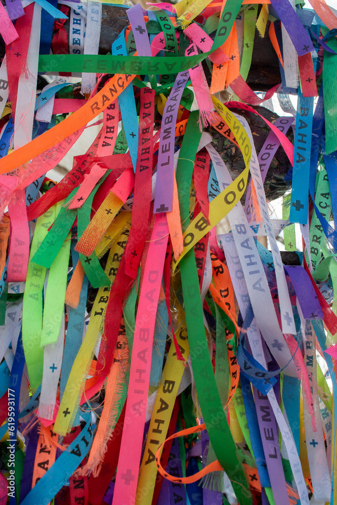 .beautiful profile of several colorful ribbons from Bahia