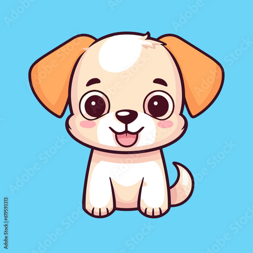Adorable Fluffy Puppy  Cute Cartoon Dog Illustration for Children s Merchandise and More
