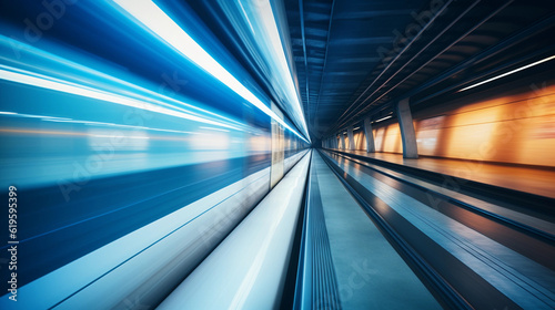 blurred background metro escalator © Milan