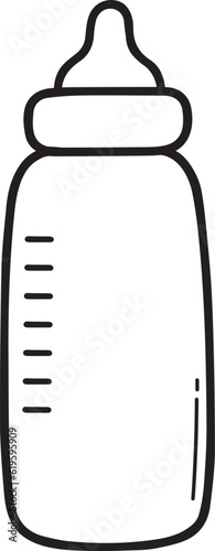 Baby milk bottle doodle. Hand drawn vector illustration isolated on white background