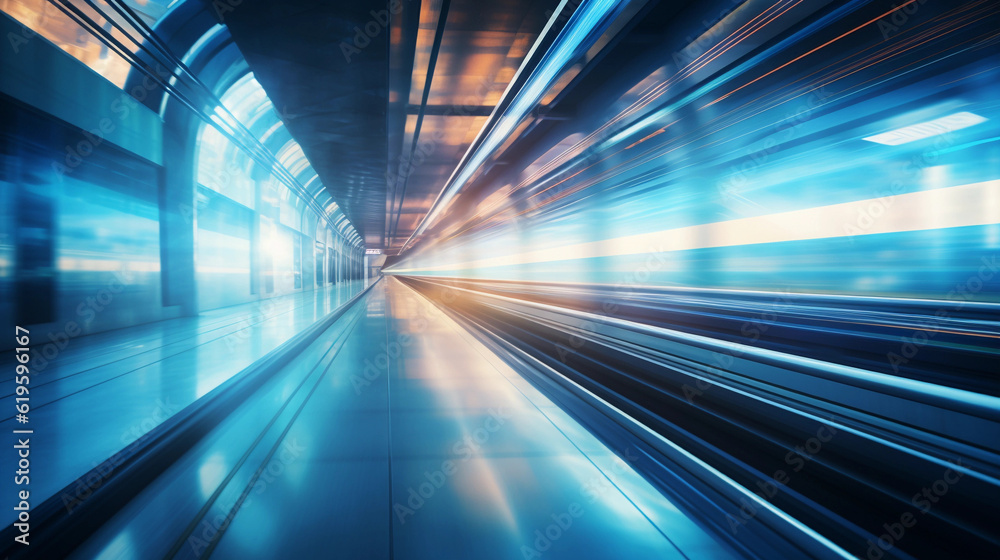 blurred background metro escalator