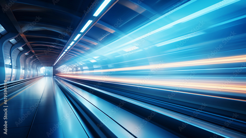 Fototapeta premium blurred background metro escalator