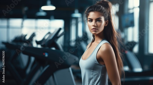 young sporty woman at the gym doing her exercises